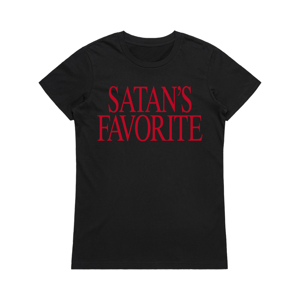 satan's favorite girlie black tee