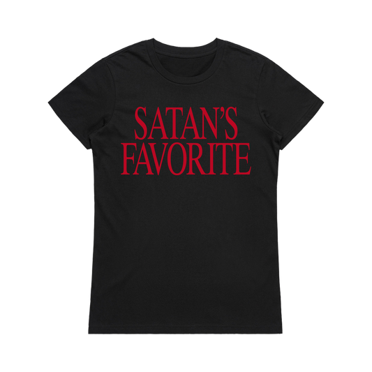 satan's favorite girlie black tee